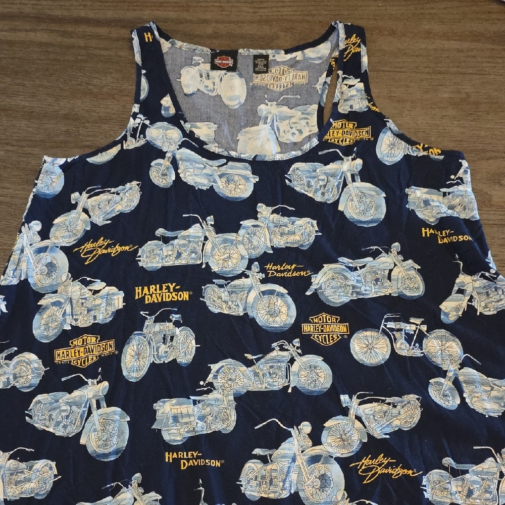 Harley-Davidson Navy and Yellow Graphic Tank